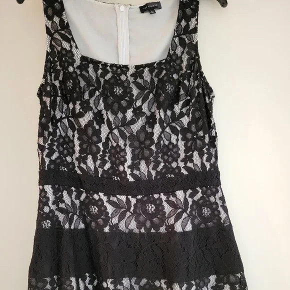 The Limited | Dresses | The Limited Black Lace Over White Dress | Poshmark